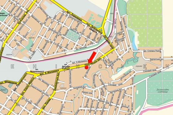 Схема рекламной плоскости по адресу Полтавская ул., 73, возле супермаркета "АТБ"