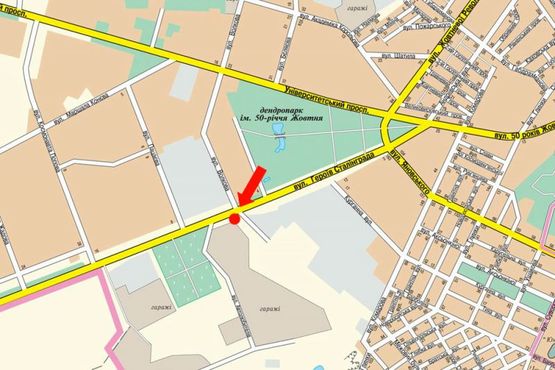 Схема рекламной плоскости по адресу Тамма ул. (бывш. Героев Сталинграда ул.) / Волкова ул., возле супермаркета "Фуршет", рынка, Дома мебели