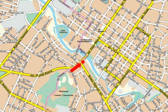 Схема рекламной плоскости по адресу Б. Перспективная ул. (бывш. Маркса ул.) / Верхнепермская ул., возле спортивной школы "Надежда", в сторону центрального рынка