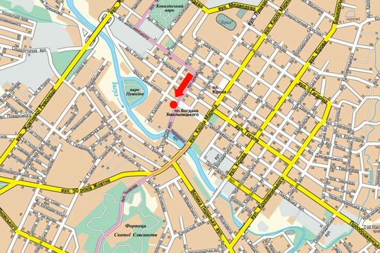 Схема рекламной плоскости по адресу Хмельницкого пл. / Винниченко пр., дом быта "Ингул", кукольный театр