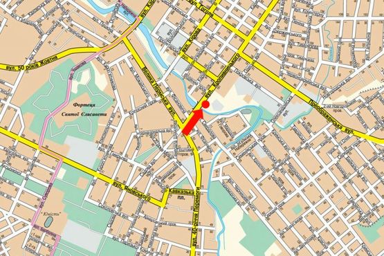 Схема рекламной плоскости по адресу Кропивницкого ул., возле АЗС, Авторынка, ТЦ "Тарон" (флажок)