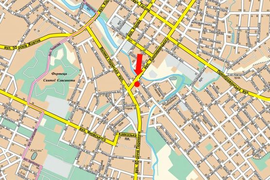 Схема рекламной плоскости по адресу Кропивницкого ул., возле АЗС, Авторынка, ТЦ "Тарон" (флажок)