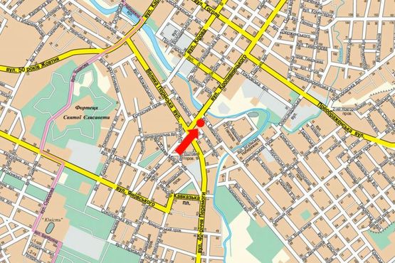 Схема рекламной плоскости по адресу Кропивницкого ул., возле АЗС, Авторынка, ТЦ "Тарон" (флажок)