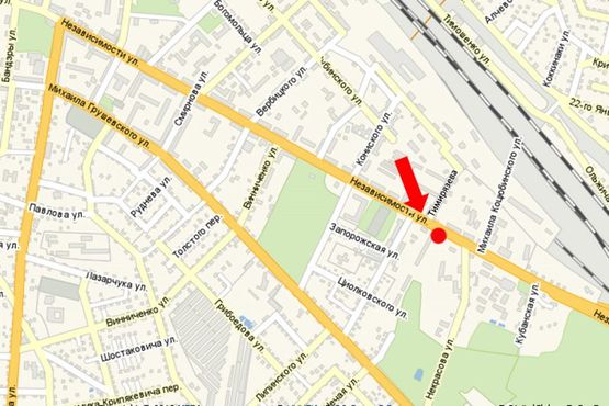 Схема рекламной плоскости по адресу Независимости ул., 23, возле ресторана "Хортица"