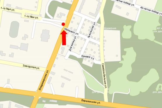 Схема рекламной плоскости по адресу Владимирская ул., возле "Приватбанка"