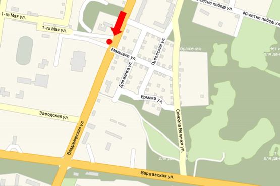 Схема рекламної площини за адресою Владимирская ул., 101, возле "Приватбанка"