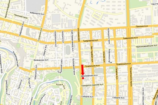 Схема рекламной плоскости по адресу Шевченка Т. ул. / ул. Драгоманова