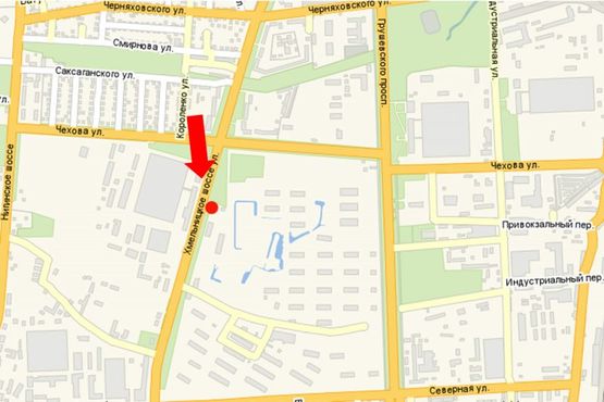 Схема рекламной плоскости по адресу Хмельницкое шоссе / ул. Чехова