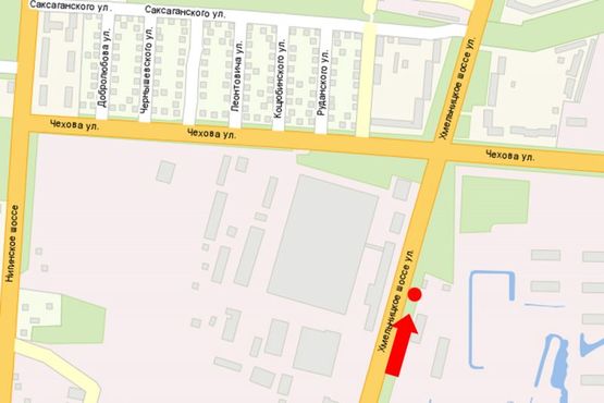 Схема рекламной плоскости по адресу Хмельницкое шоссе / ул. Чехова