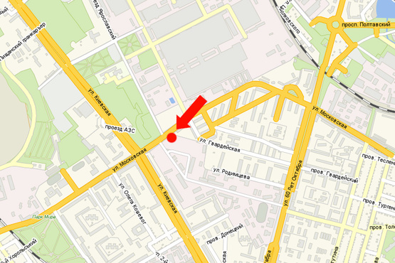 Схема рекламної площини за адресою Московская ул., возле Воинской части