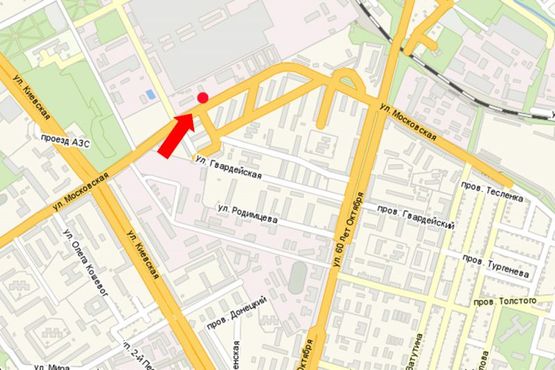 Схема рекламной плоскости по адресу Московская ул., возле "АТС"