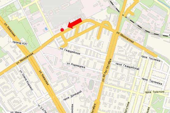 Схема рекламной плоскости по адресу Московская ул., возле "АТС"