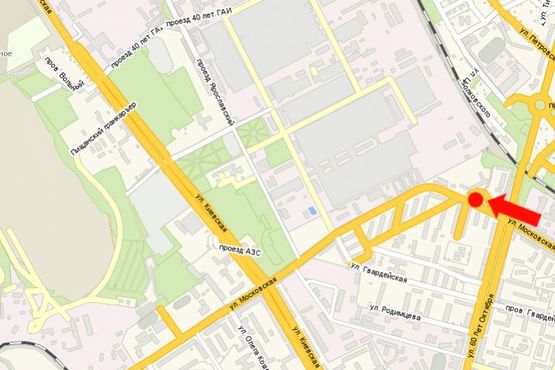 Схема рекламной плоскости по адресу Московская ул., 7, возле АЗС