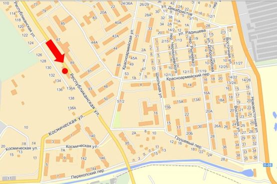 Схема рекламной плоскости по адресу Республиканская ул., 132 / ул. Космическая