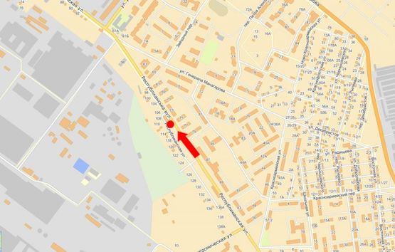 Схема рекламной плоскости по адресу Республиканская ул., 75, в центр