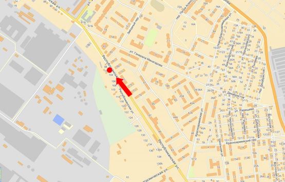 Схема рекламной плоскости по адресу Республиканская ул., 69, остановка "Роковка"