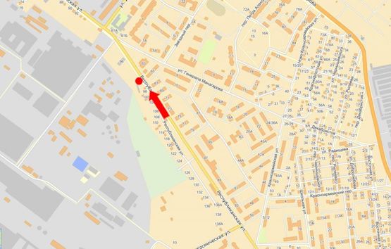 Схема рекламной плоскости по адресу Республиканская ул., 65 / ул. Манагарова Ген. , в центр