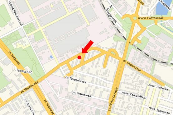 Схема рекламной плоскости по адресу Московская ул., 25-27