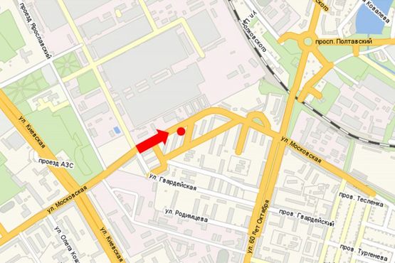 Схема рекламной плоскости по адресу Московская ул., 25-27