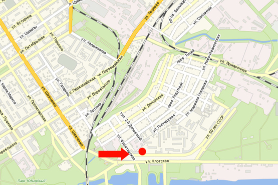 Схема рекламной плоскости по адресу Б. Набережная ул. (бывш. 50-летия СССР ул.), возле АЗС, разделитель, из центра