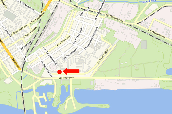 Схема рекламної площини за адресою Б. Набережная ул. (бывш. 50-летия СССР ул.), возле АЗС, разделитель, в центра