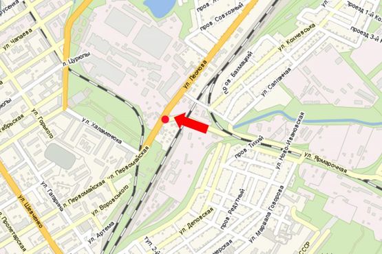 Схема рекламної площини за адресою Леонова ул. / ул. Ярмарочная