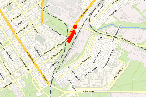 Схема рекламної площини за адресою Леонова ул. / ул. Ярмарочная