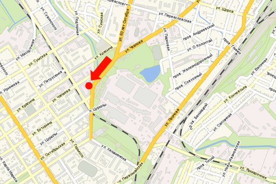 Схема рекламной плоскости по адресу Свободы пр. (бывш. 60-летия Октября ул.), возле обувной фабрики