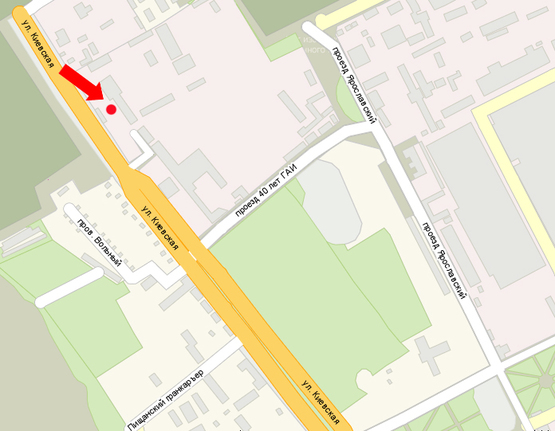 Схема рекламной плоскости по адресу Киевская ул., въезд со стороны Киева