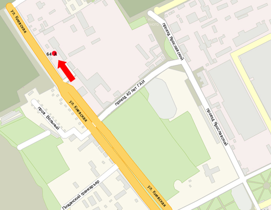 Схема рекламной плоскости по адресу Киевская ул., выезд в сторону Киева