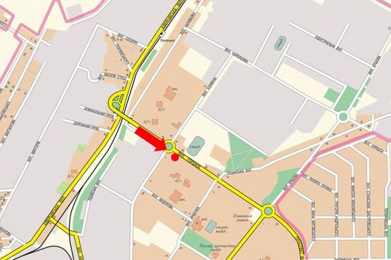 Схема рекламной плоскости по адресу Конякина ул. / Гордиюк ул., возле остановки