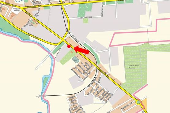 Схема рекламної площини за адресою Дубновская ул., 26, возле Водоканала