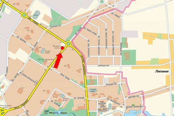 Схема рекламной плоскости по адресу Соборности пр., 4, возле Северного рынка