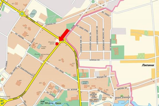 Схема рекламной плоскости по адресу Соборности пр., 4, возле Северного рынка