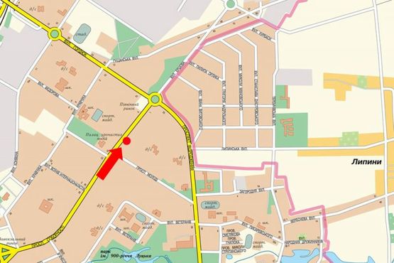 Схема рекламної площини за адресою Соборности пр., возле Приватбанка, напротив ЗАГСа