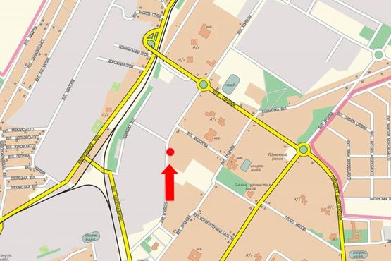 Схема рекламной плоскости по адресу Конякина ул., 29, возле магазина "Айва", АЗС "WOG"