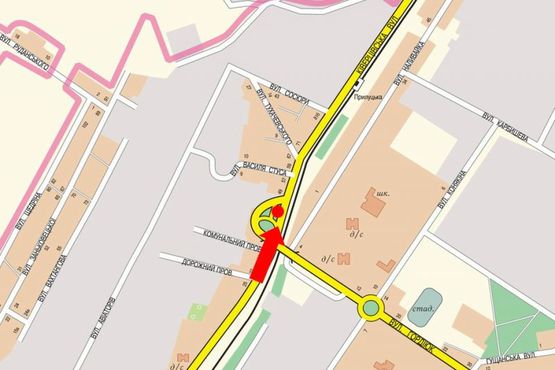 Схема рекламной плоскости по адресу Киверцовская ул., кольцо, в центр