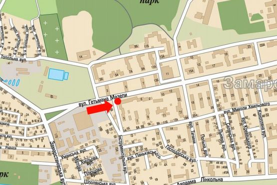 Схема рекламной плоскости по адресу Мазепы ул., 4, напротив ТРЦ "Спартак"