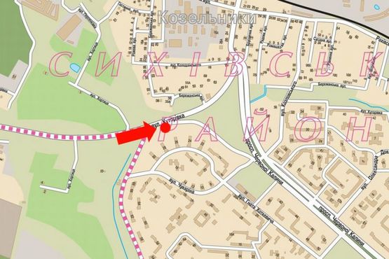 Схема рекламной плоскости по адресу Хуторовка ул., разделитель, возле АЗС "Укрнафта", левый, из центра