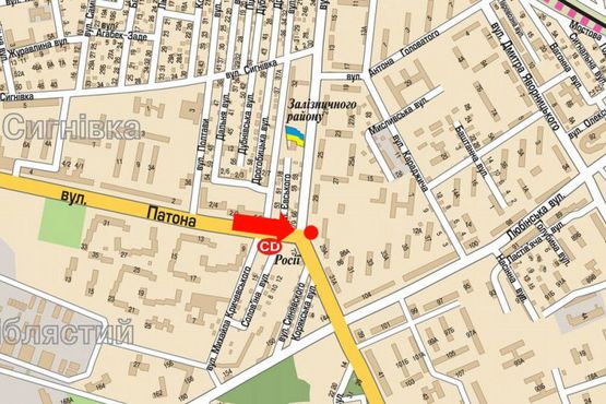 Схема рекламной плоскости по адресу Выговского ул., 29 / Патона ул.