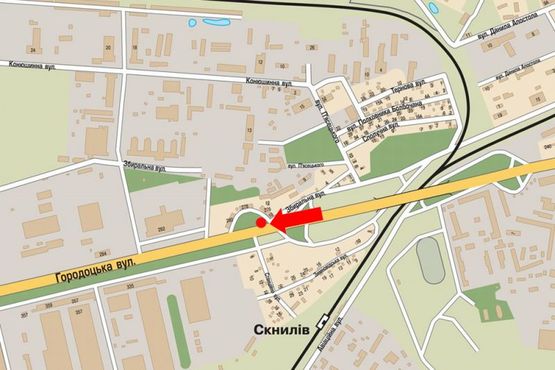 Схема рекламной плоскости по адресу Городоцкая ул., 274, возле супермаркета "METRO", "Эпицентр", из центр