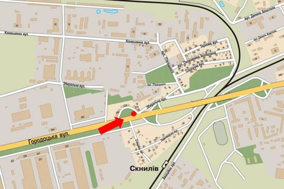 Схема рекламной плоскости по адресу Городоцкая ул., 274, возле супермаркета "METRO", "Эпицентр", в центр