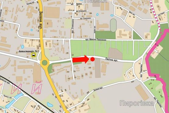 Схема рекламной плоскости по адресу Пасечная ул., 127, возле ОАО "Львовская автобаза №1"