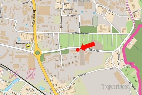 Схема рекламной плоскости по адресу Пасечная ул., 127, возле ОАО "Львовская автобаза №1"