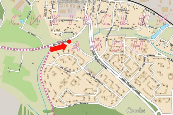 Схема рекламной плоскости по адресу Хуторовка ул., со стороны Стрыйская ул., возле рынка "Шувар", разделитель, левый