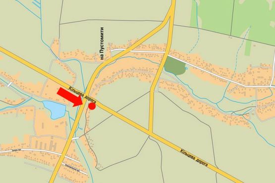 Схема рекламной плоскости по адресу Окружная дорога, с. Сокольники, в сторону ул. Стрыйская, ТРЦ "King Cross"