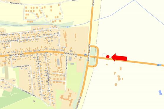 Схема рекламной плоскости по адресу Трасса Львов-Тернополь, с. Винники, въезд в город