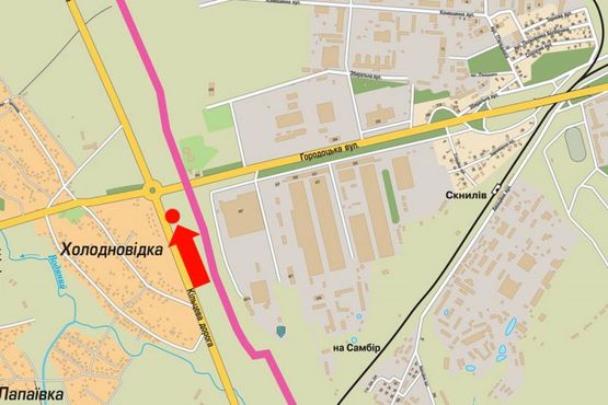 Схема рекламной плоскости по адресу Окружная дорога / Городоцкая ул., возле супермаркетов "METRO", "Эпицентр"