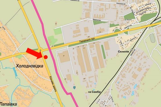 Схема рекламной плоскости по адресу Окружная дорога / Городоцкая ул., возле супермаркетов "METRO", "Эпицентр"