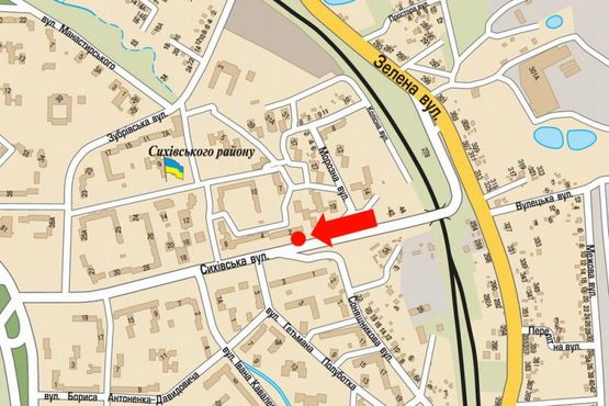 Схема рекламной плоскости по адресу Сиховская ул., 2